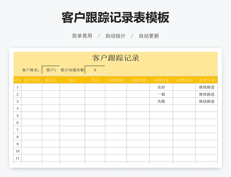 客户跟踪记录表模板