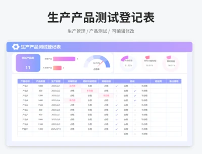 生产产品测试登记表