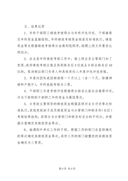 乡镇某年度干部管理考核方案.docx