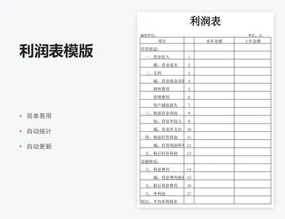 利润表模版