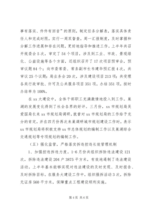 市规划局上半年工作总结报告.docx