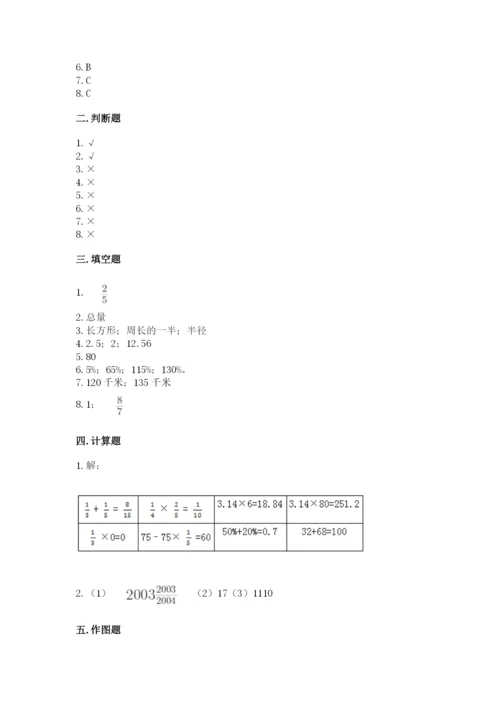 人教版六年级上册数学期末测试卷含答案【巩固】.docx