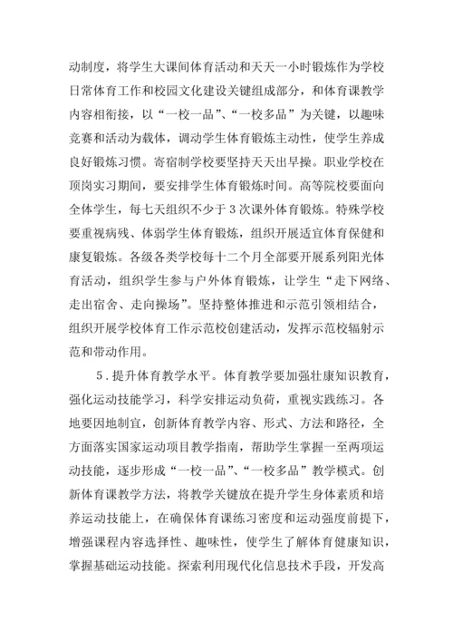学校体育促进学生身心健康全面发展实施专项方案.docx