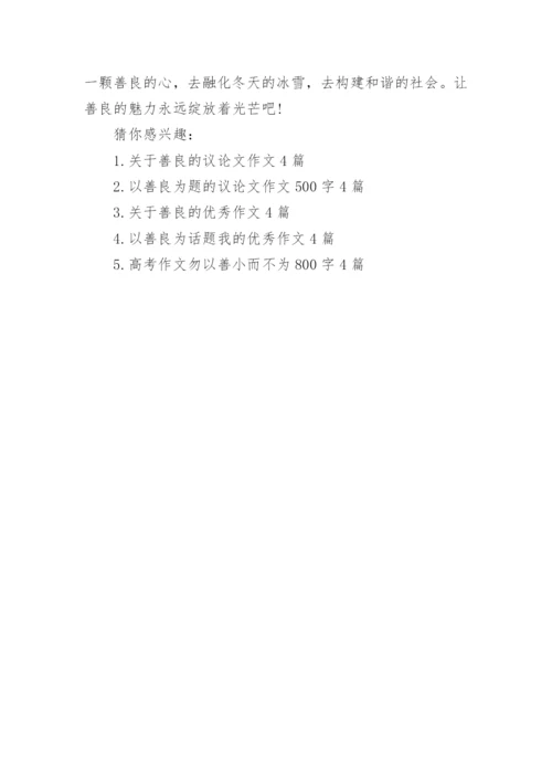 以善良为话题的议论文800字.docx