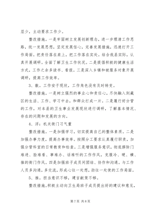 党员四个意识方面存在的问题及整改措施.docx