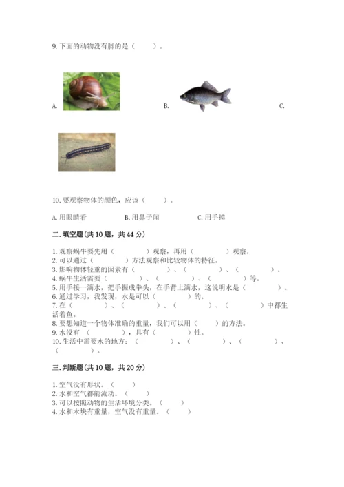 教科版一年级下册科学期末测试卷审定版.docx