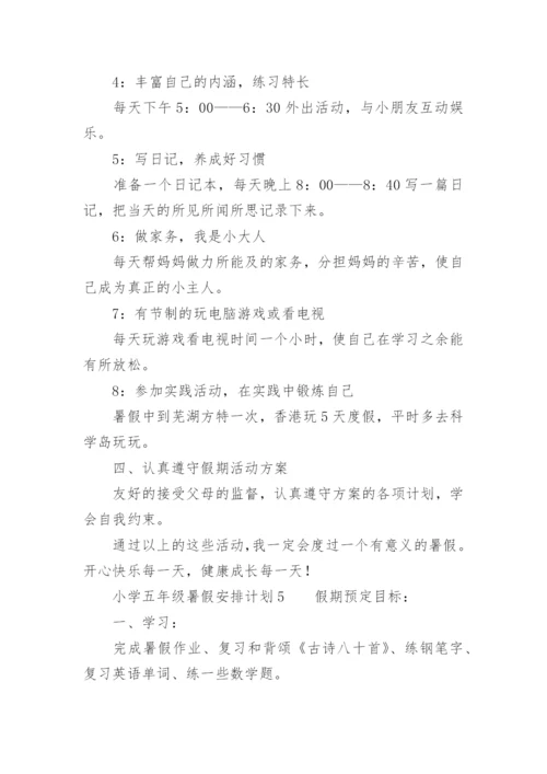 小学五年级暑假安排计划.docx