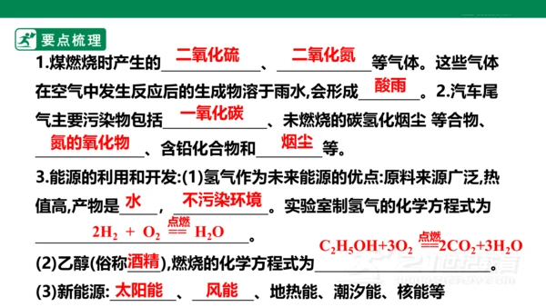 人教版 九年级上册 初中化学 7.2.2使用燃料对环境的影响课件(共26张PPT)