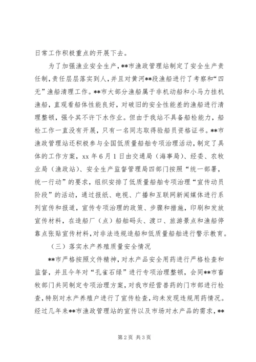 市渔业工作年终总结及明年工作安排.docx