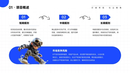 蓝白色简约IP产品商业计划书PPT模板