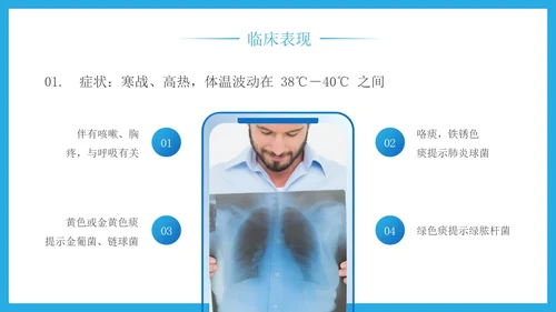 蓝色简约科技风重症肺炎医疗知识宣传PPT课件肺结核肺结节