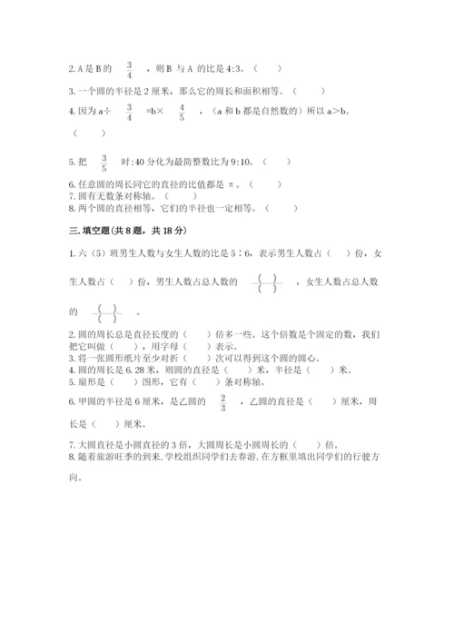 六年级上册数学期末测试卷附完整答案（典优）.docx