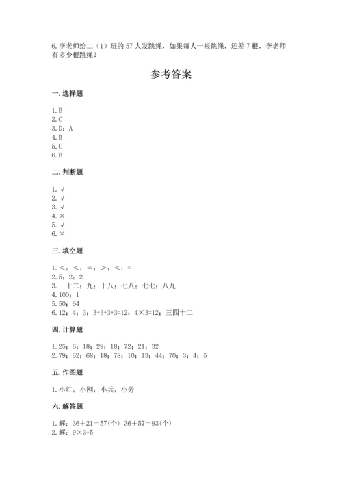 人教版二年级上册数学期末测试卷含完整答案（夺冠）.docx