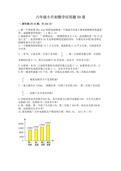 六年级小升初数学应用题50道及答案【必刷】.docx