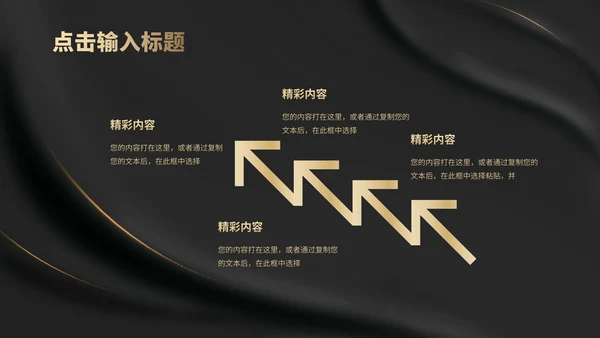 黑色纹理风布艺质感职场总结汇报PPT模板