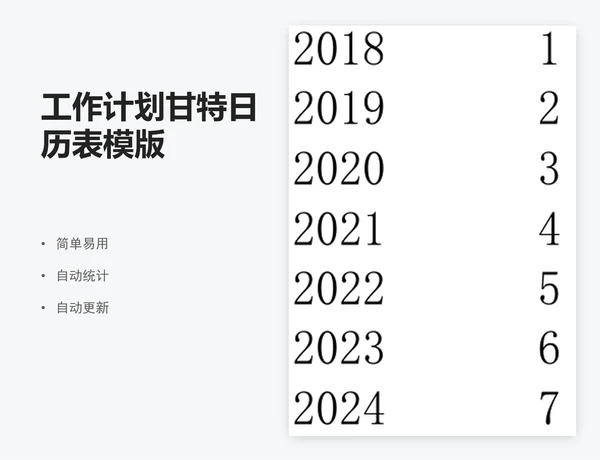 工作计划甘特日历表模版