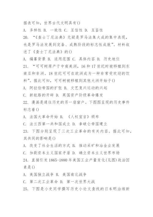2022年福建中考历史试题试卷及答案.docx