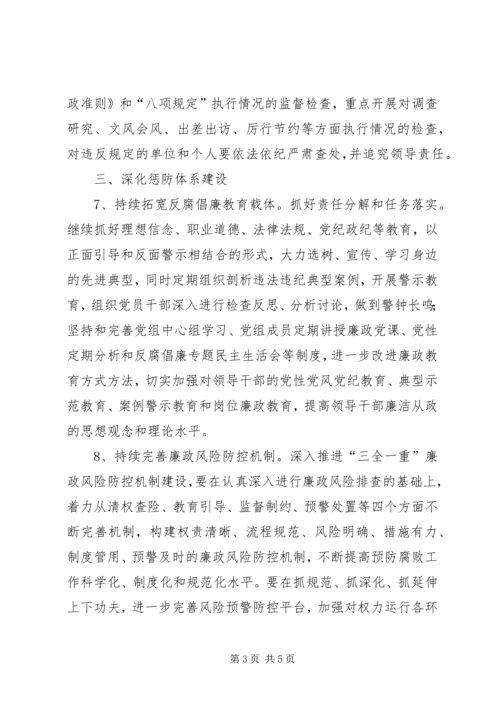 人防办某年党风廉政建设工作要点.docx