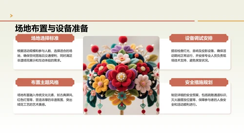 绿色中国风社团非遗绒花活动策划PPT模版