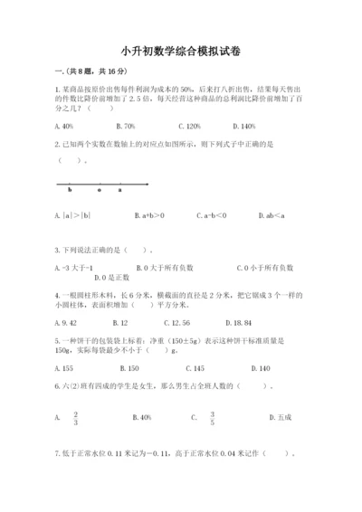 小升初数学综合模拟试卷精品（黄金题型）.docx