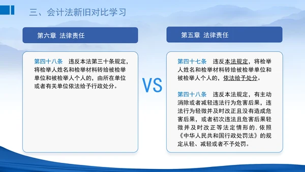 2024新修订中华人民共和国会计法新旧对比学习解读PPT