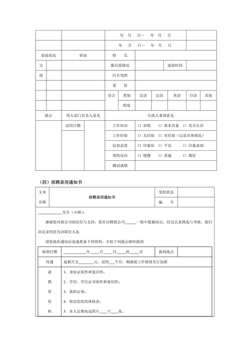 人员招聘表格通用