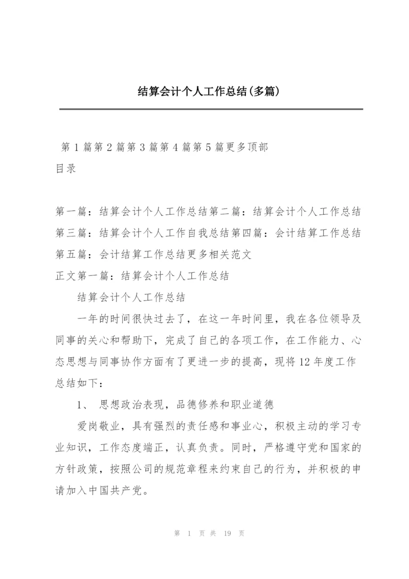 结算会计个人工作总结(多篇).docx