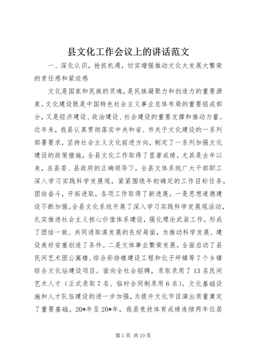 县文化工作会议上的讲话范文.docx