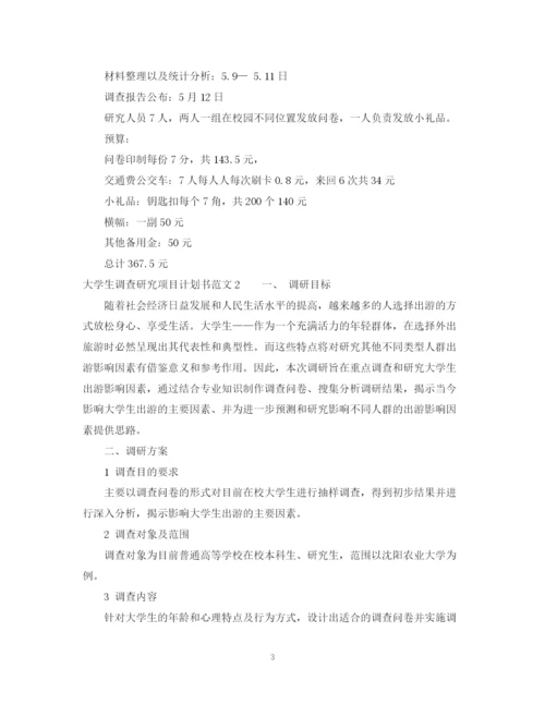 精编之大学生调查研究项目计划书.docx