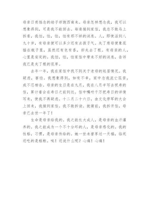 老舍散文我的母亲.docx