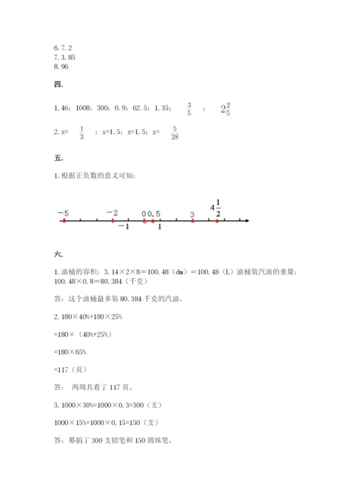 苏教版数学六年级下册试题期末模拟检测卷（精华版）.docx