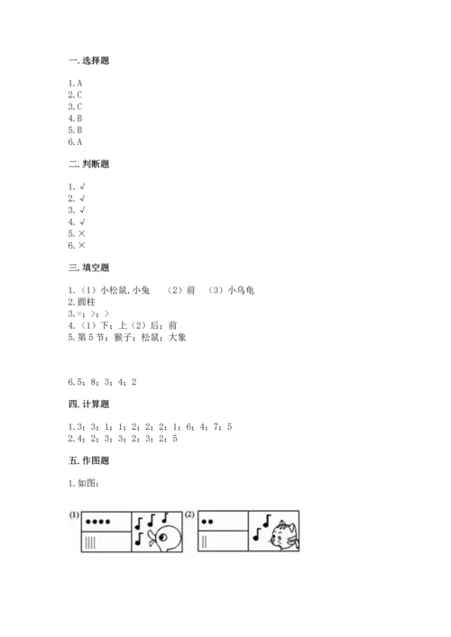 小学一年级上册数学期中测试卷附答案（模拟题）.docx