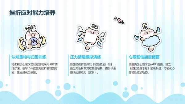 卜卜猫蓝色卡通风生命教育通用模版