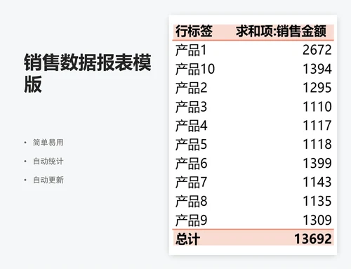 销售数据报表模版