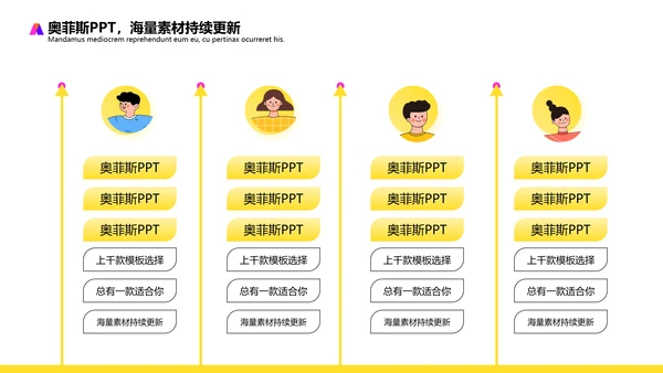 黄色插画扁平风评优评先方案PPT