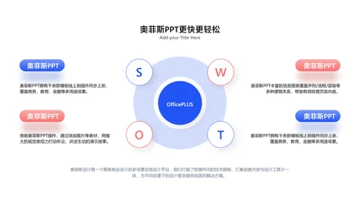 商务风简约边框并列关系4项PPT