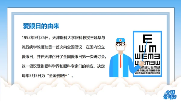 全国爱眼日视力检测眼晴通用PPT模板