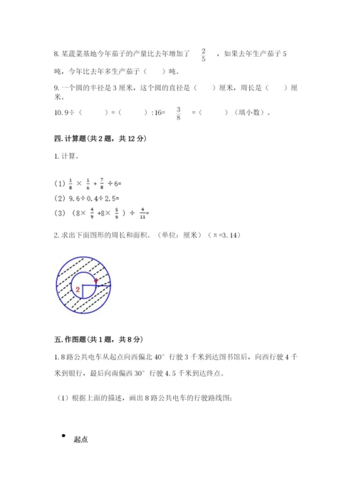 2022六年级上册数学期末考试试卷精品（各地真题）.docx