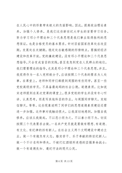 党员思想汇报某年字.docx