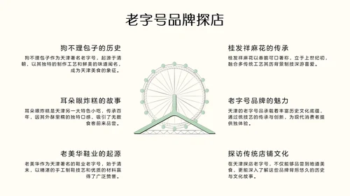 国风绿色渐变天津旅游攻略