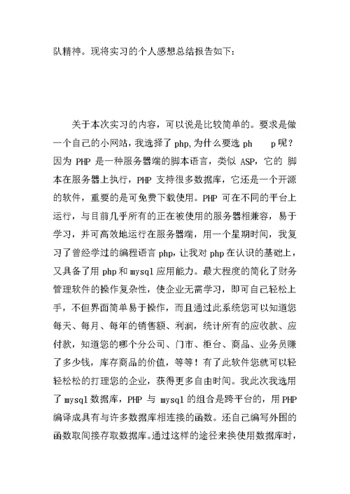 计算机实习报告总结