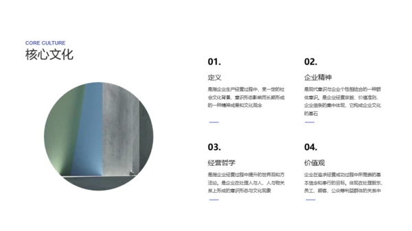 蓝色简约企业文化PPT案例