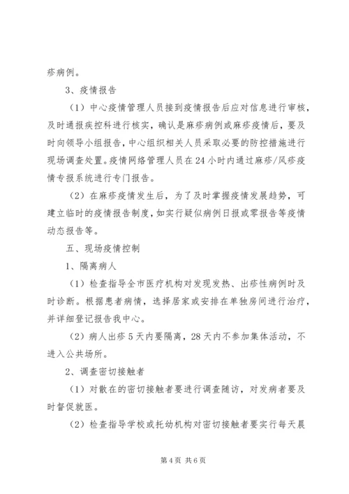 麻疹疫情应急处置预案 (3).docx