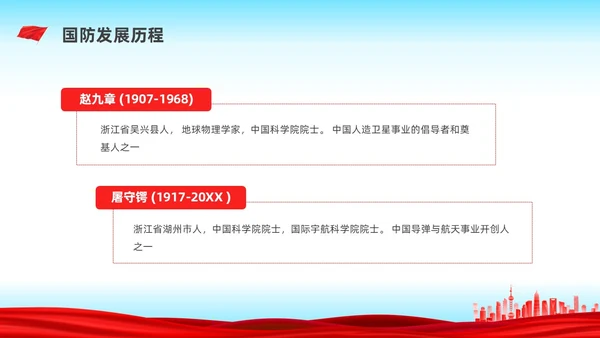 红色水彩清新小学生国防教育主题班会PPT国防教育日