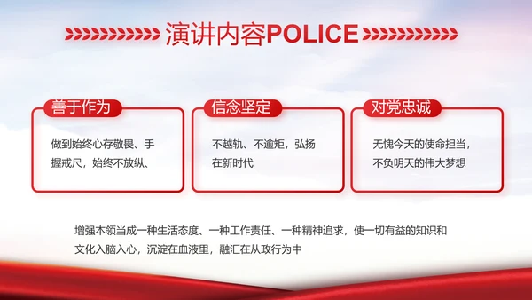 红色大气公安警察工作汇报动态PPT
