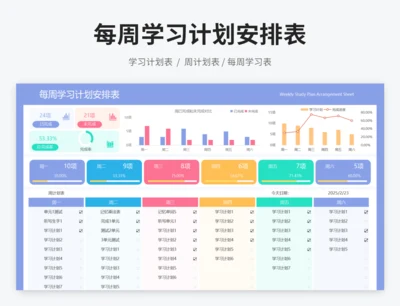 每周学习计划安排表