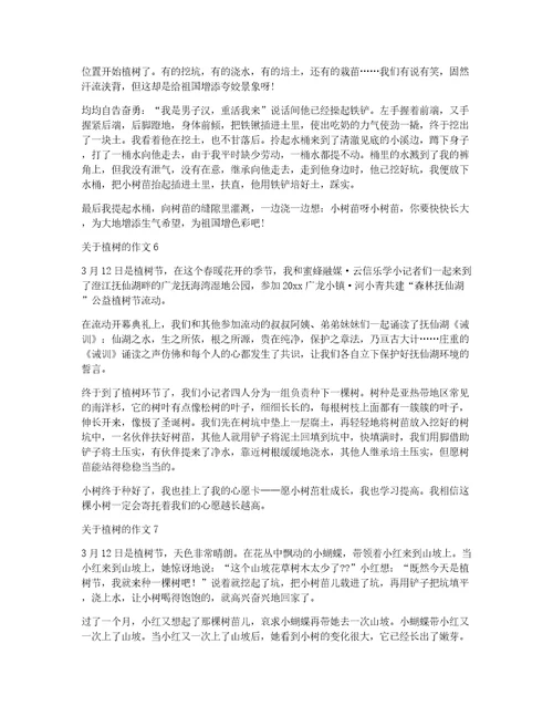 热门关于植树的作文