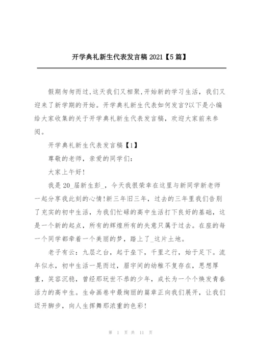 开学典礼新生代表发言稿2021【5篇】.docx