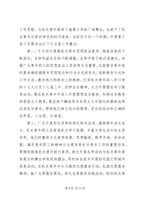 市直机关青年工作委员会成立大会讲话.docx