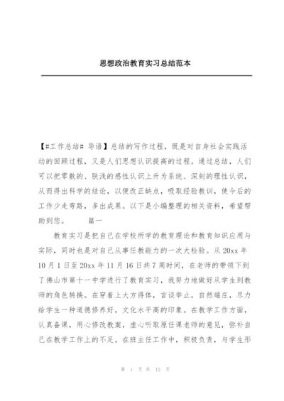 思想政治教育实习总结范本.docx